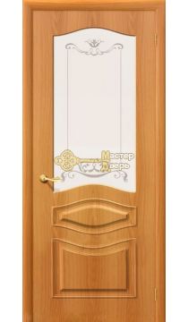 Дверь  межкомнатная Дера Леона. Миланский орех, остекленная