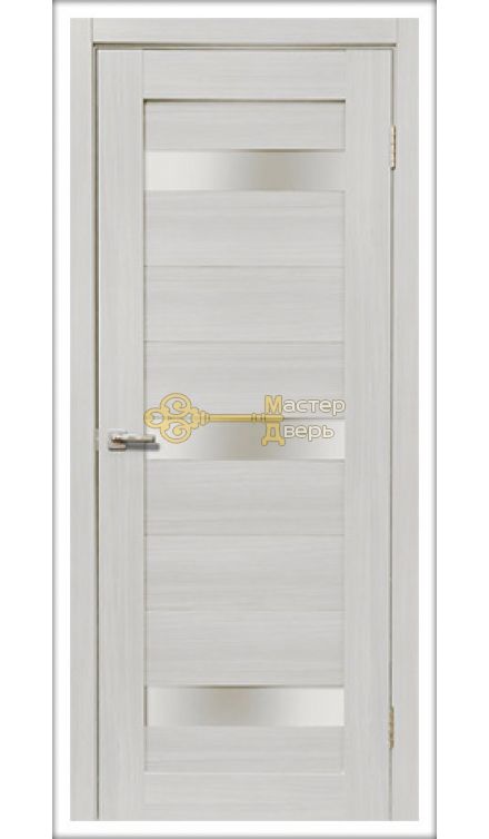 Дверь межкомнатная Экошпон Дера Мастер 632. Стекло белое, цвет сандал белый.