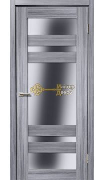 Дверь межкомнатная Экошпон Дера Мастер 639. Стекло белое, цвет сандал серый.