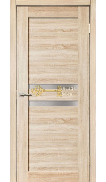 Дверь межкомнатная Экошпон Дера Мастер 642.Стекло белое, цвет беленый дуб.