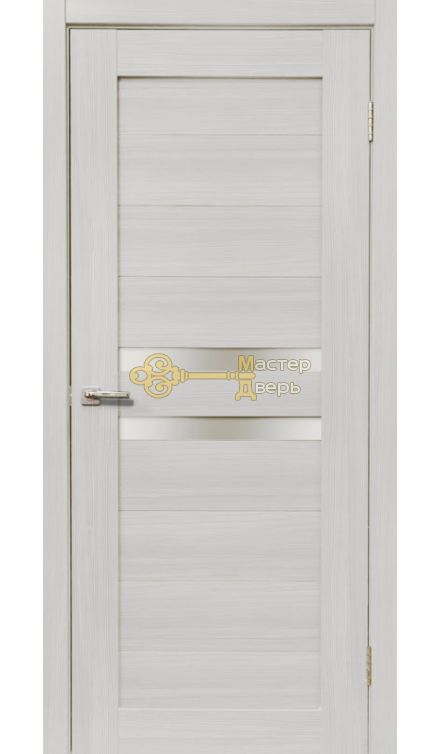 Дверь межкомнатная Экошпон Дера Мастер 642. Стекло белое, цвет сандал белый.