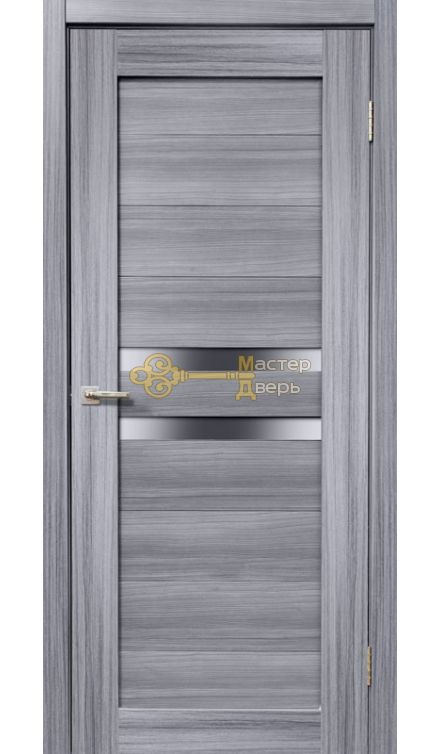 Дверь межкомнатная Экошпон Дера Мастер 642. Стекло белое, цвет сандал серый.