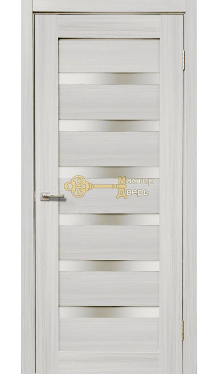 Дверь межкомнатная Экошпон Дера Мастер 643. Стекло белое, цвет сандал белый.