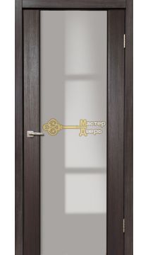 Дверь межкомнатная Экошпон Дера Оскар 981. Стекло триплекс белый, цвет венге.