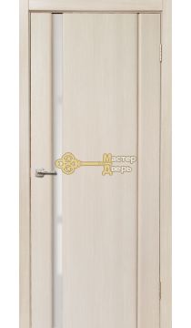 Дверь межкомнатная Экошпон Дера Оскар 983. Стекло триплекс белый, цвет беленый дуб.