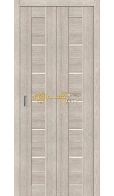 Дверь складная Дубрава Сибирь Линия (2 полотна + 2 петли), стекло матовое, цвет лиственница.