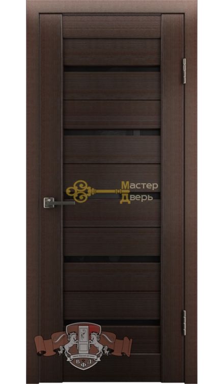 Владимирская фабрика дверей Лайн-1 Л1ПГ4. Стекло чёрное, цвет венге.