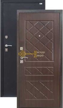 Дверь Город Мастеров, Виктория, 2 замка, 1,5мм сталь, (чёрный металлик+венге)