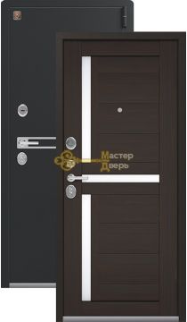 Тёплая входная дверь Легион L-3. 2 замка, 1,8 мм металл, чёрный муар+венге шоколад.