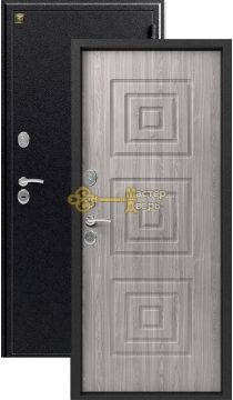 Дверь Зевс, Z-4, 2 замка, 1,5мм сталь, (серебро антик+серое дерево)