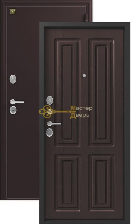 Дверь Зевс, Z-6, 2 замка, 2мм сталь, (шёлк бордо+венге шёлк)